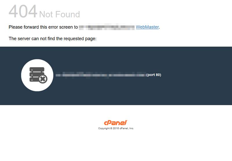 他社ドメイン追加を完了すると404エラー画面を確認